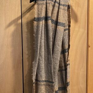 Striped Fringe Blanket Scarf